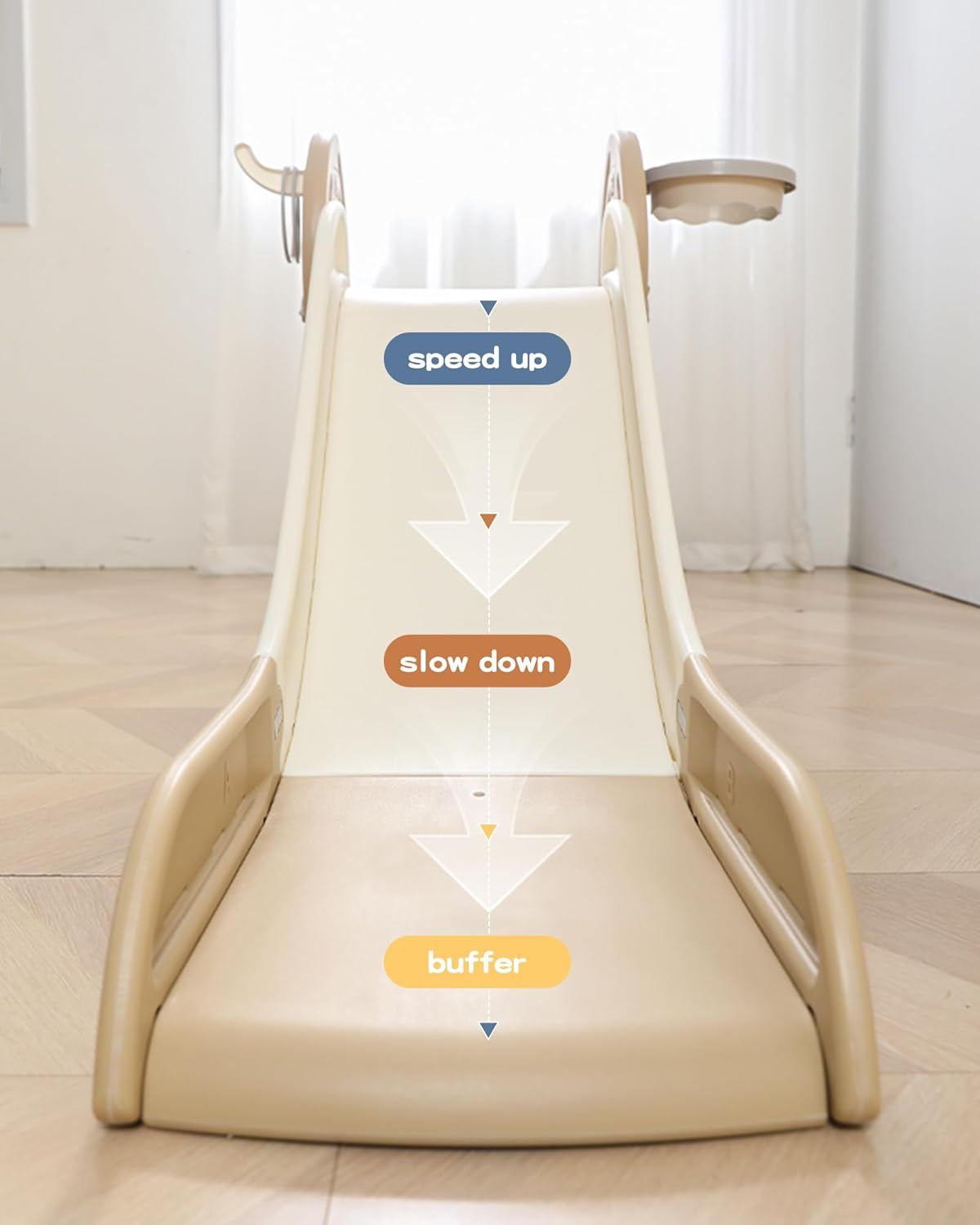 StarStep Foldable Indoor Play Slide with Safety Rails