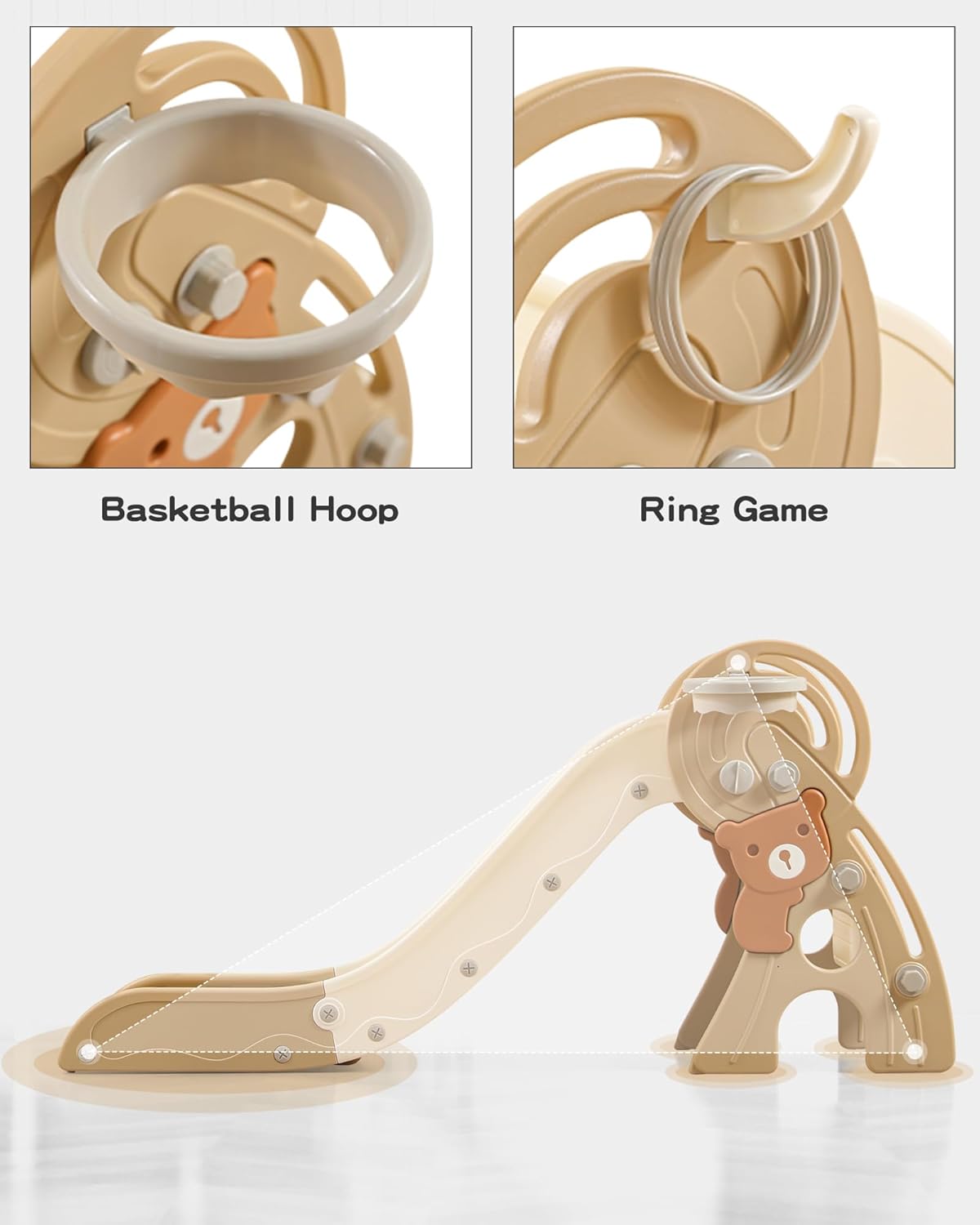 StarStep Foldable Indoor Play Slide with Safety Rails