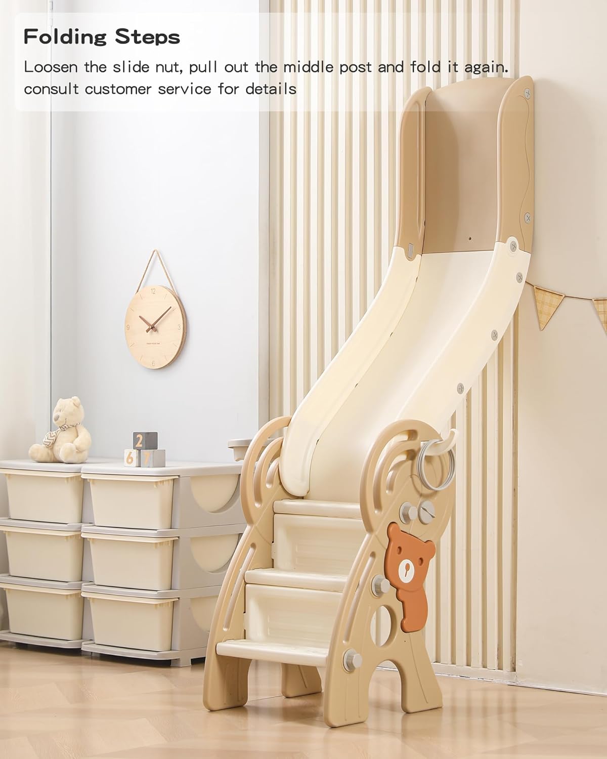 StarStep Foldable Indoor Play Slide with Safety Rails