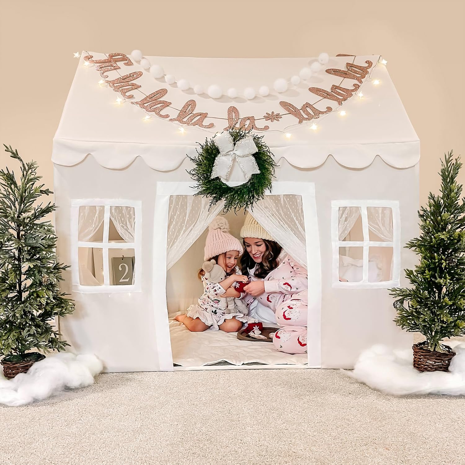 CozyNest Kids Reading Nook Tent with Fairy Lights