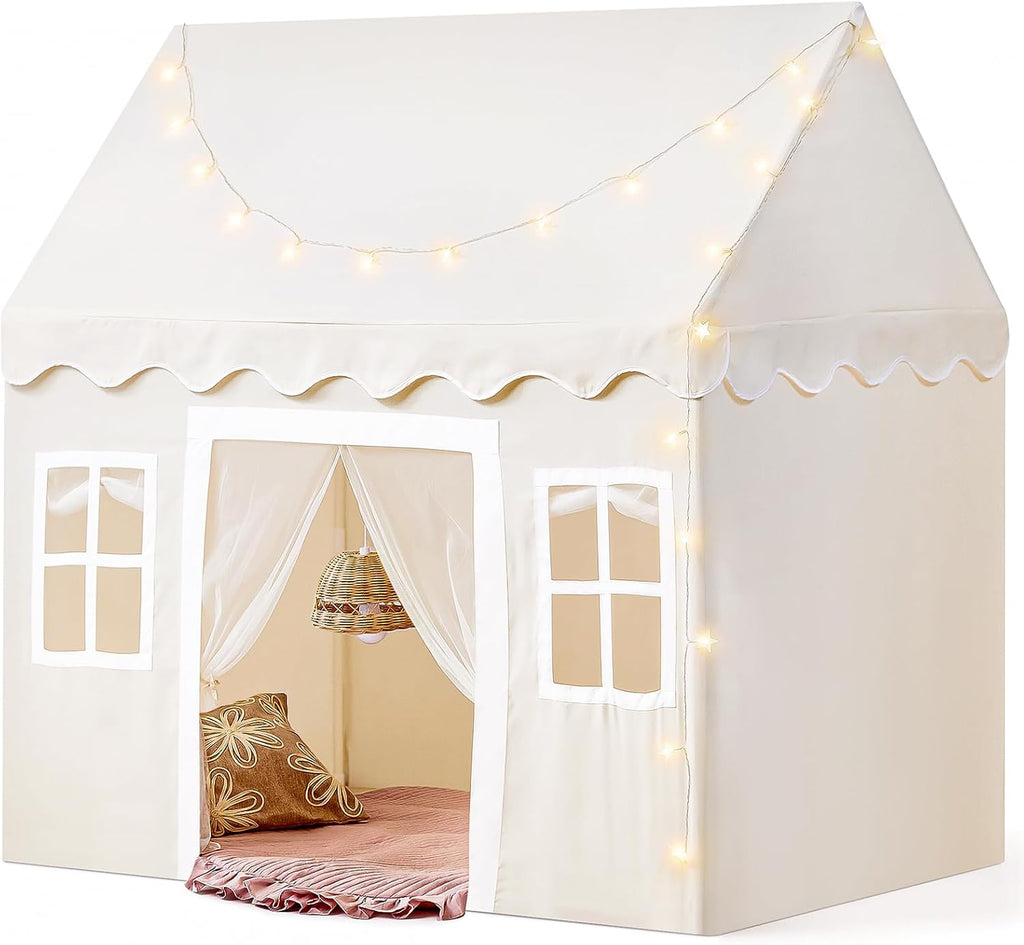 CozyNest Kids Reading Nook Tent with Fairy Lights