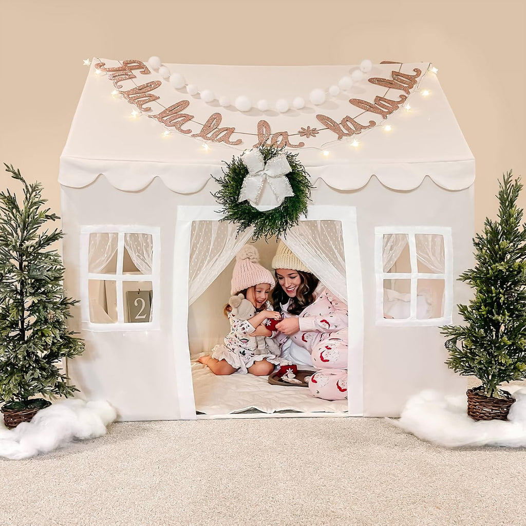 CozyNest Kids Reading Nook Tent with Fairy Lights