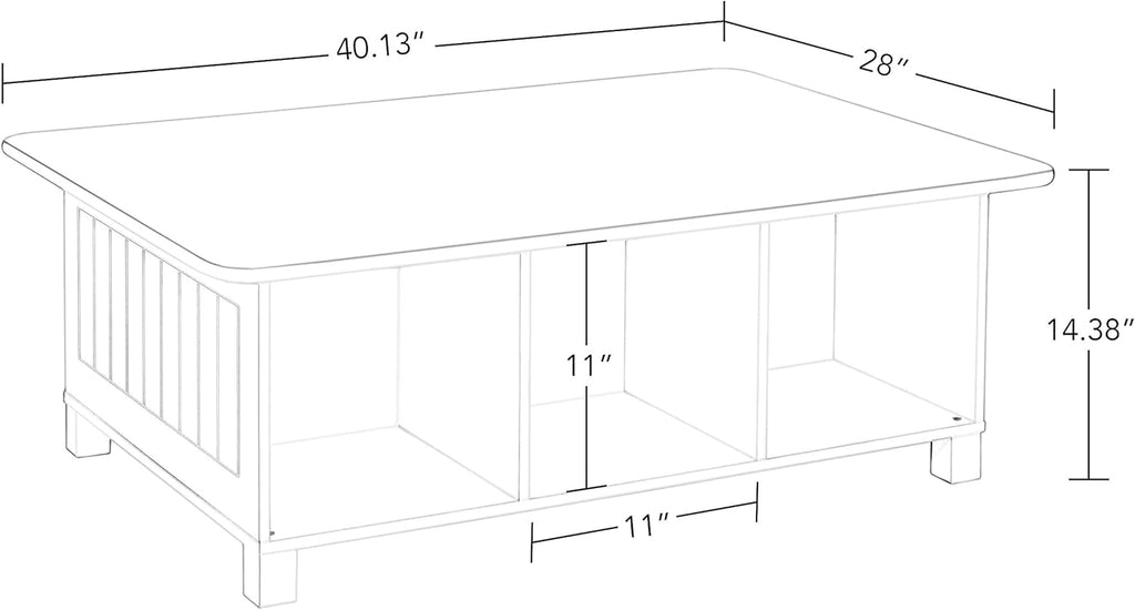 WonderPlay Wooden Activity Table with Storage Bins
