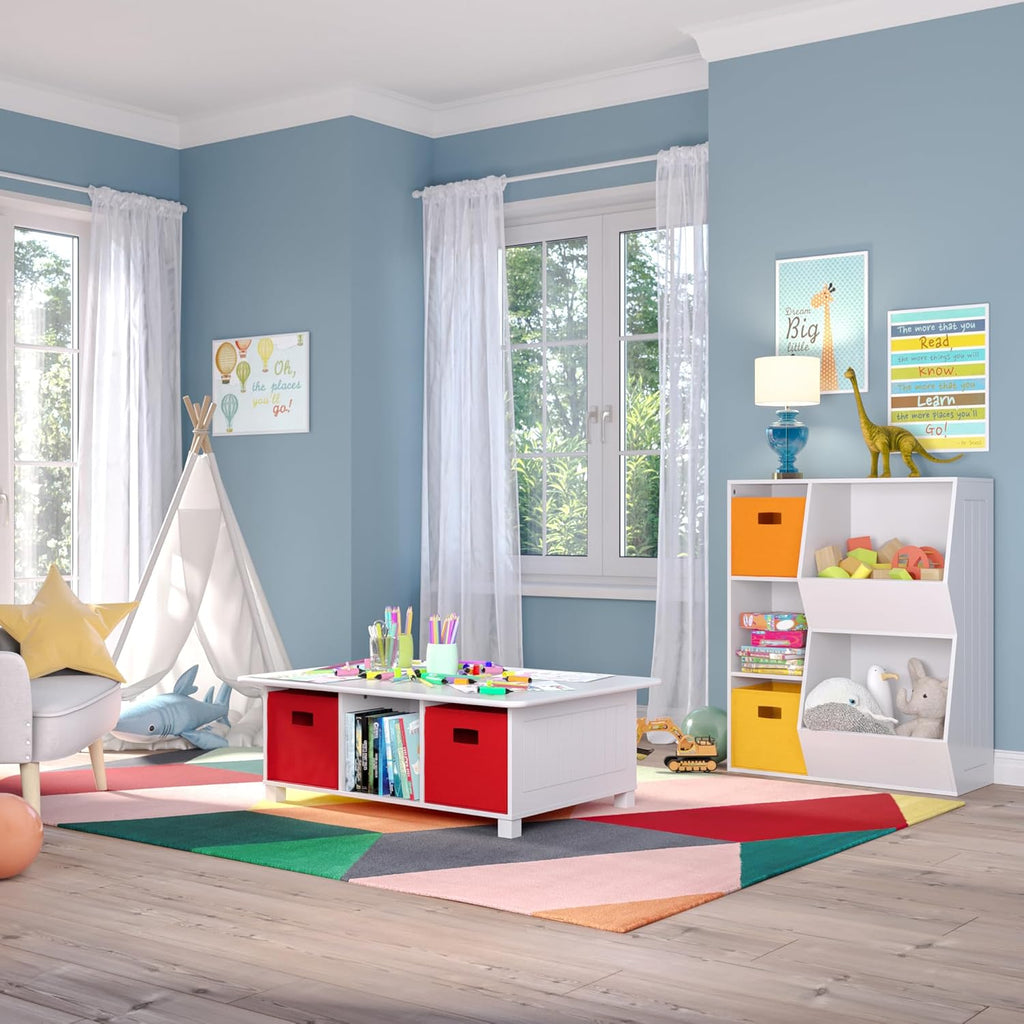 WonderPlay Wooden Activity Table with Storage Bins