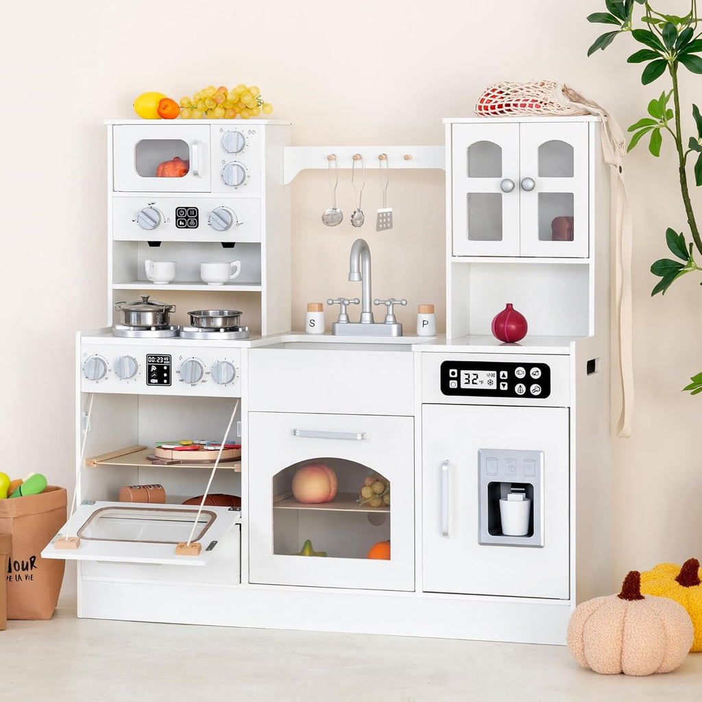 LittleChef Wooden Play Kitchen with Lights and Sounds